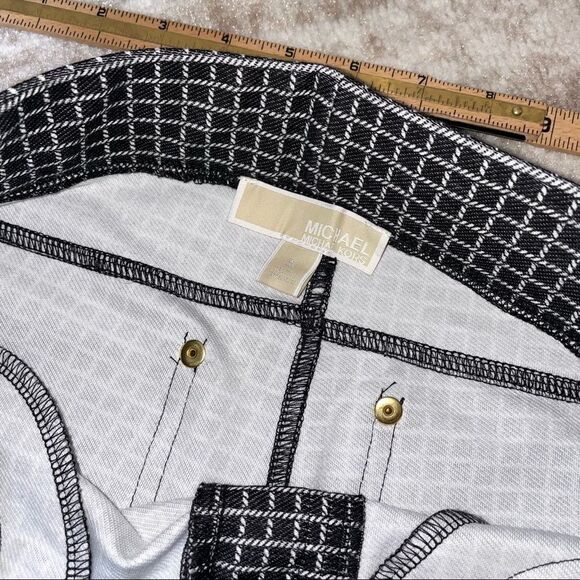 Michael Kors Black White Checkered Stretch Legging SZ SM work/comfort pants - Picture 6 of 9